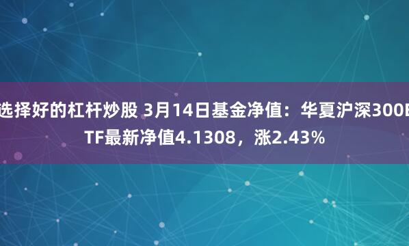 选择好的杠杆炒股 3月14日基金净值：华夏沪深300ETF最新净值4.1308，涨2.43%